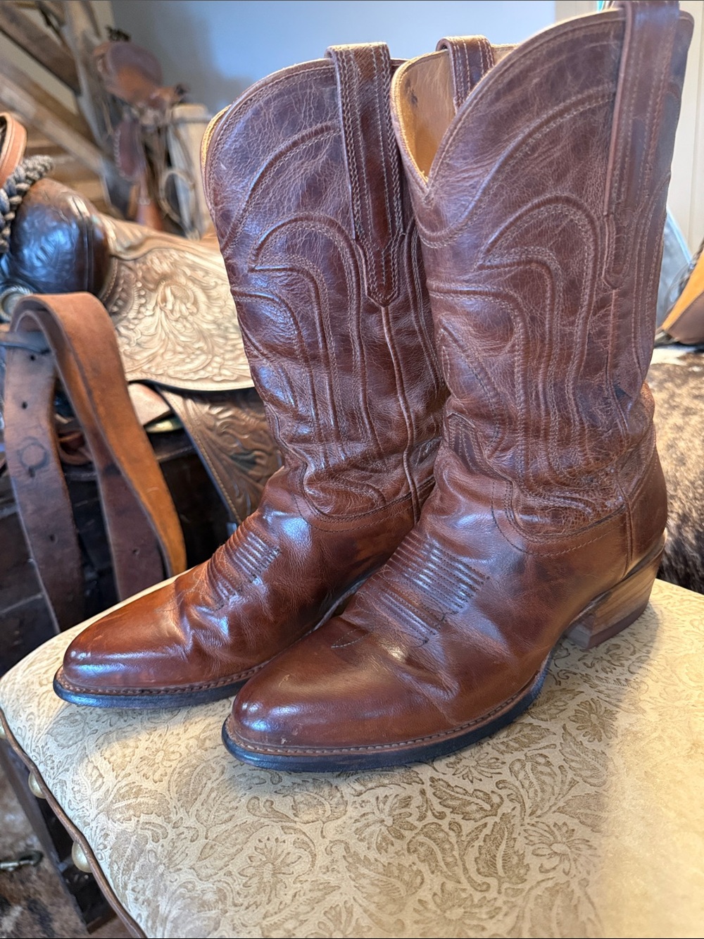 $100. BOOT DROP!Tecovas Brown Leather Western Cowgirl Boots 🤠